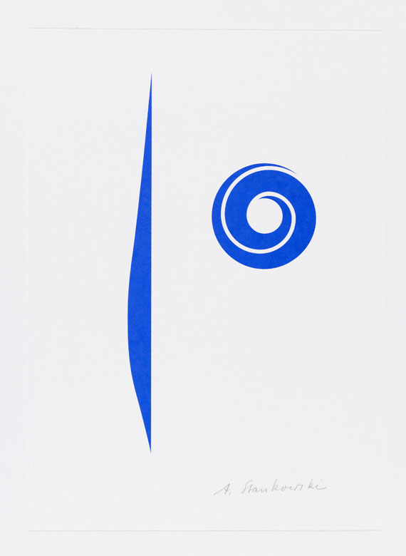 Anton Stankowski - Abstrakt Blau (Spirale blau)