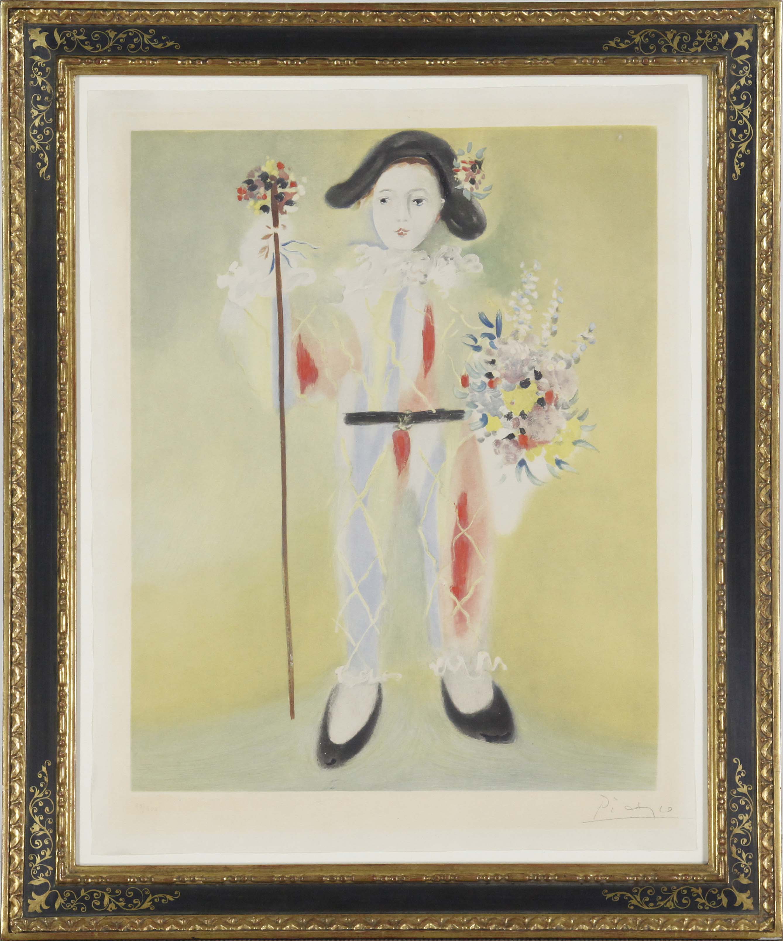 Pablo Picasso - Le petit pierrot aux fleurs - Frame image