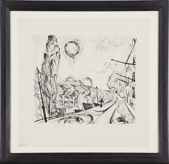 Max Beckmann - Landschaft mit Ballon - Frame image