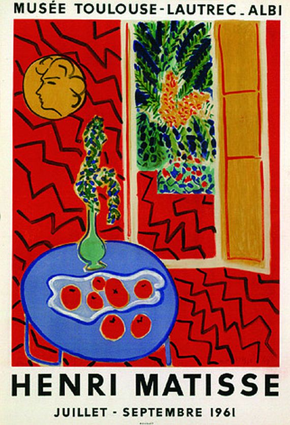 Henri Matisse - Intérieur rouge, nature morte sur table bleue