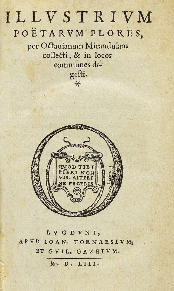 Octavianus Mirandula - Illustrium poetarum flores. 1553.