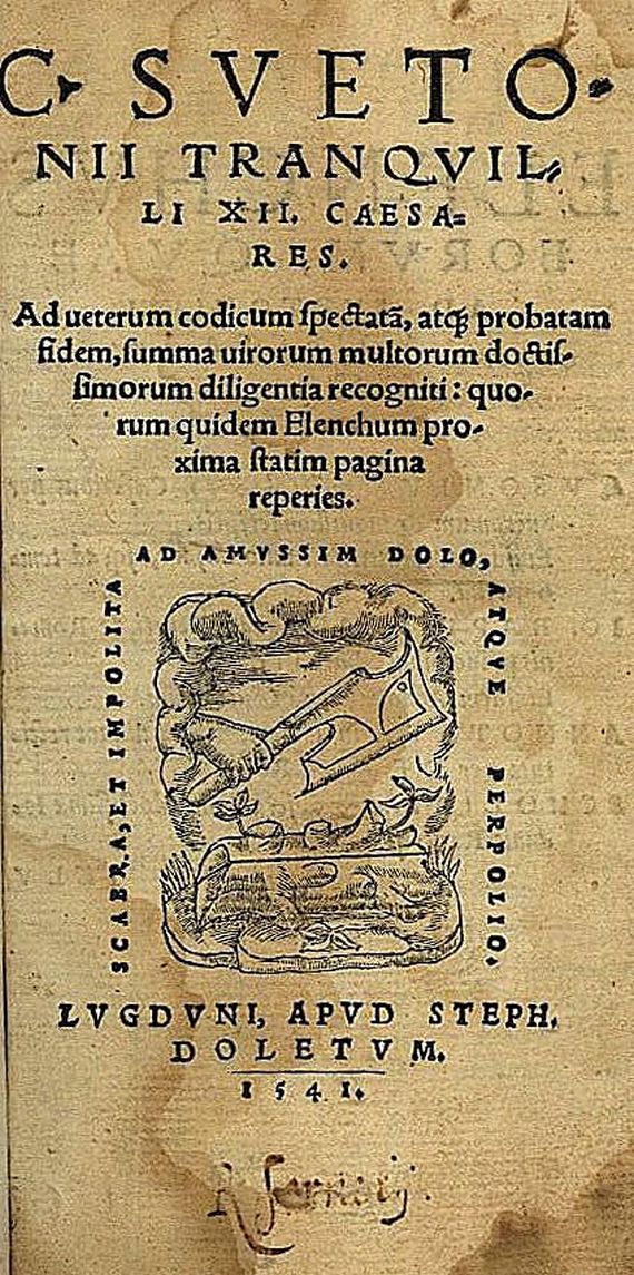 Gaius Suetonius Tranquillus - XII Cesares. 1541.