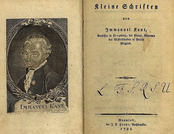 Immanuel Kant - Kleine Schriften. 1793. EA.