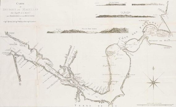 John Byron - Carte du Détroit de Magellan dans laquelle on a Inseré ...