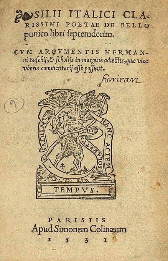 C. Silius Italicus - De bello punico. 1531.