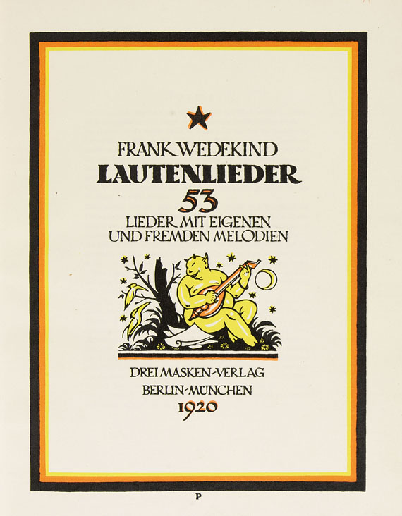 Frank Wedekind - Lautenlieder. 1920.
