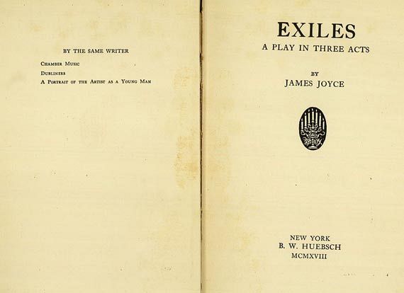 James Joyce - Exices, Chamber Music, 2 Bde. 1918. (57)