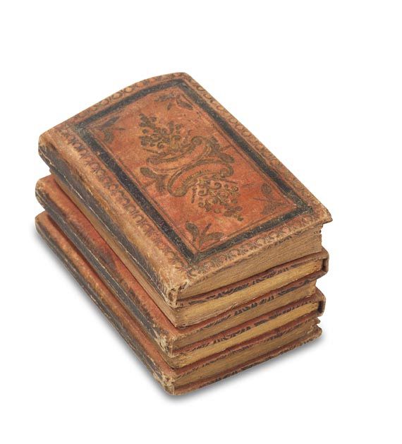 Mehrfacheinbände - Miniaturbuch (dos-à-dos). 1736-38