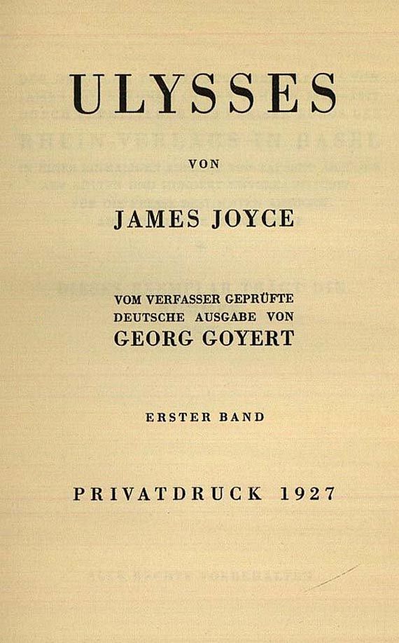James Joyce - Ulysses. (Privatdruck) 1927