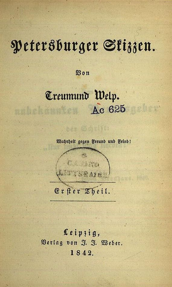 Treumund Welp - Petersburger Skizzen. 3 Bde. 1842