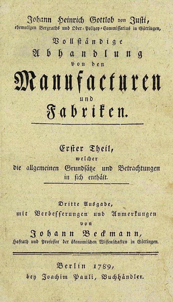 Johann Heinrich Gottlob von Justi - Vollständige Abhandlung. 1789.