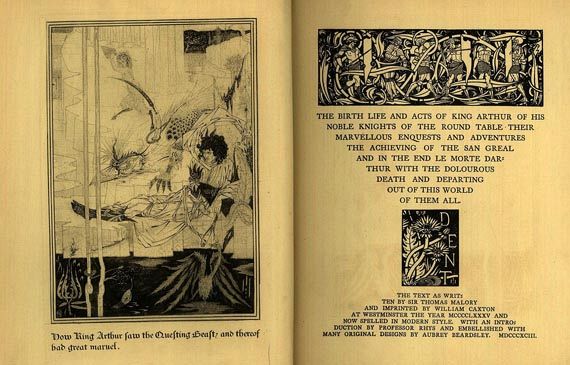 Aubrey Beardsley - Malory, Sir Thomas, Le morte Darthur.  2 Bde., 1893.