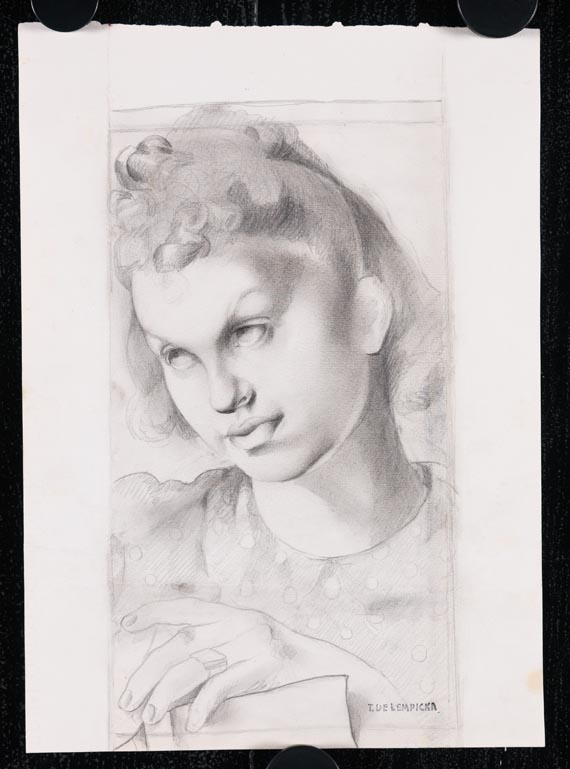 Tamara de Lempicka - Étude pour "Jeune fille dessinant" - 