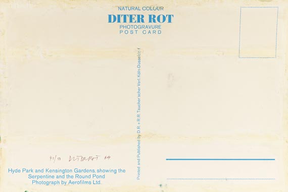 Dieter Roth - Postcard (Hyde Park) - Signature