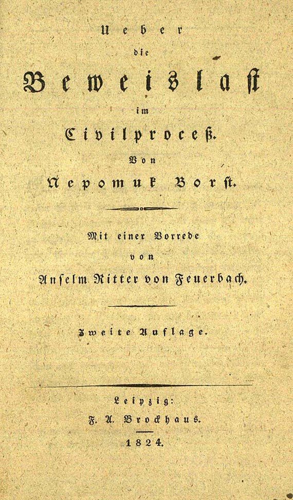 Nepomuk Borst - Ueber die Beweislast im Civilproceß. 1824
