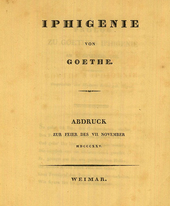 Johann Wolfgang von Goethe - Iphigenie. 1825
