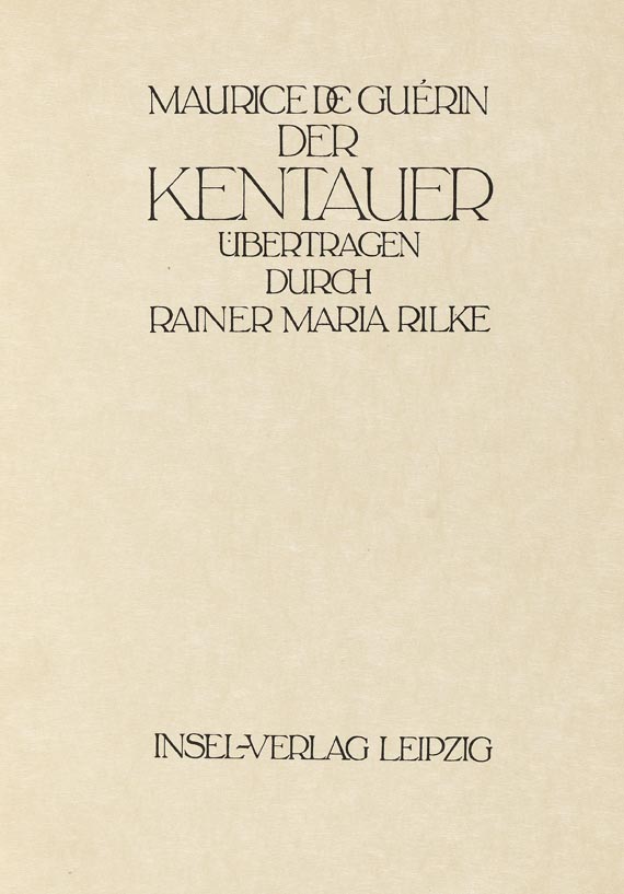 Ernst Ludwig-Presse - Rilke, Der Kentauer. 1911