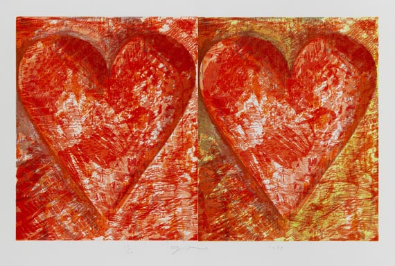 Jim Dine - Two red Hearts