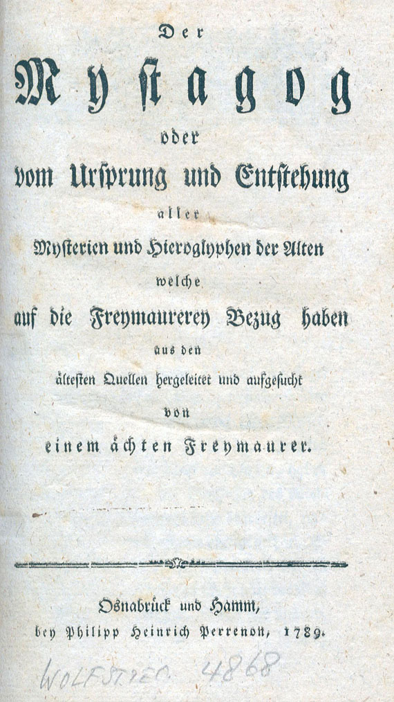  Freimaurer - Der Mystagog. 1789
