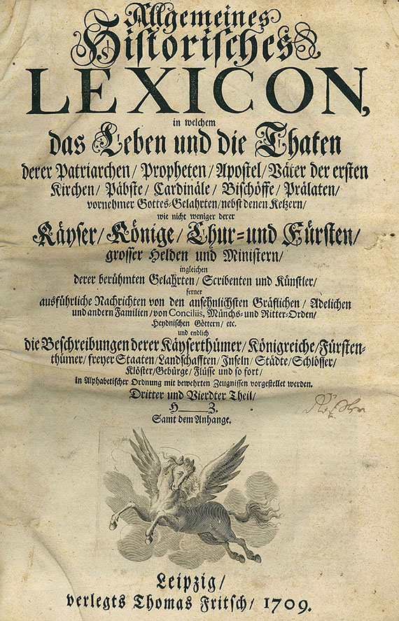 Johann Franz Buddeus - Allgemeines Historisches Lexicon. 2 Bde., 1709.