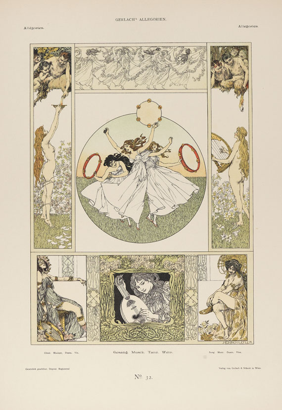Martin Gerlach - Allegorien. Um 1900.