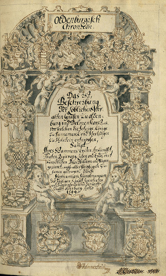 Hermann Hamelmannum - Oldenburgisch Chronicon. 1599. -Dabei: Faks.