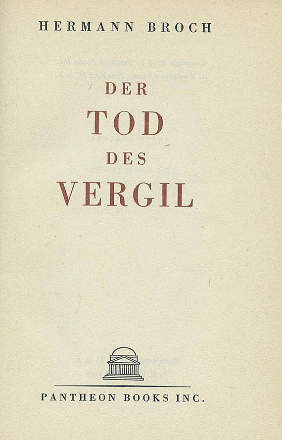 Hermann Broch - Der Tod des Vergil. 1945.