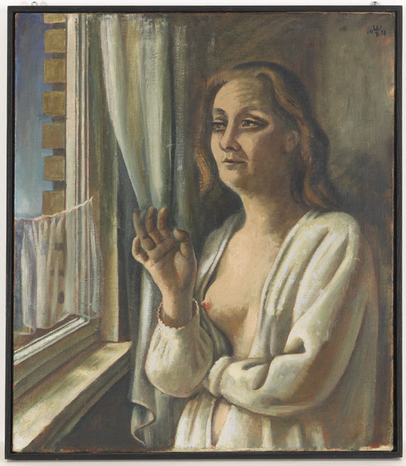 August Wilhelm Dreßler - Frau am Morgen (Am Fenster) - Frame image