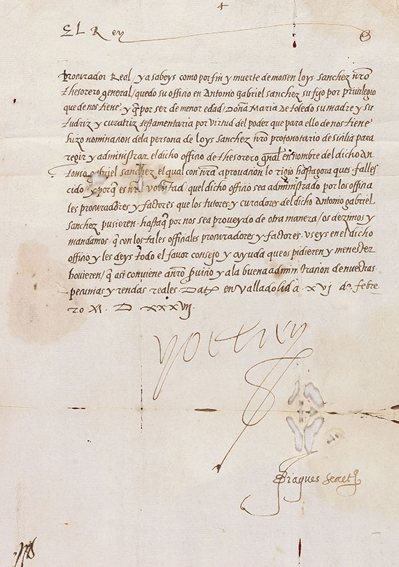  Karl V. - Karl V., Röm.-dt. Kaiser, Schreiben mit eigh. Unterschrift. 1537