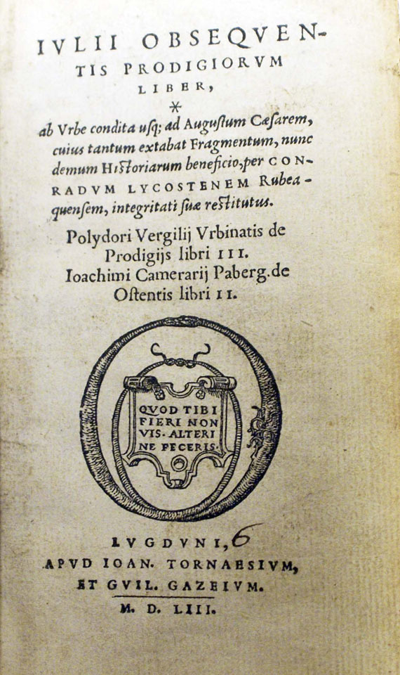 Julius Obsequens - Prodigiorum liber.