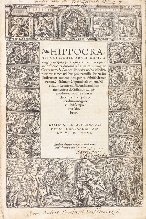  Hippokrates - Hippocratis coi medicorum omnium. (Riga-Einband) - 