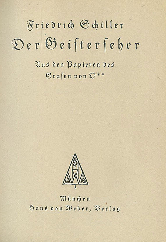 Dreiangel-Drucke - Schiller, Fr. von, Der Geisterseher.