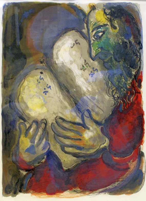 Marc Chagall - Farblithographie zur Geschichte des Exodus.