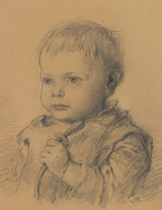 Wilhelm Carl Räuber - 2 Bll.: Kinderporträts (Adoptivtochter des Künstlers) - 