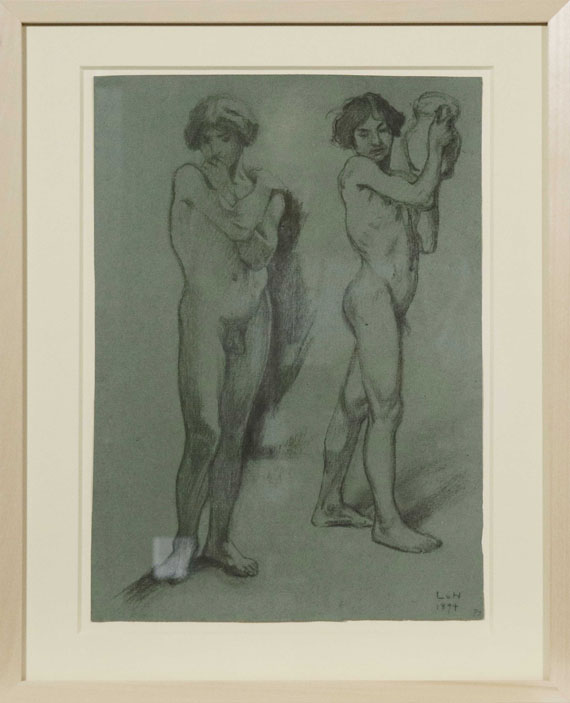 Ludwig von Hofmann - Zwei stehende männliche Akte - Frame image