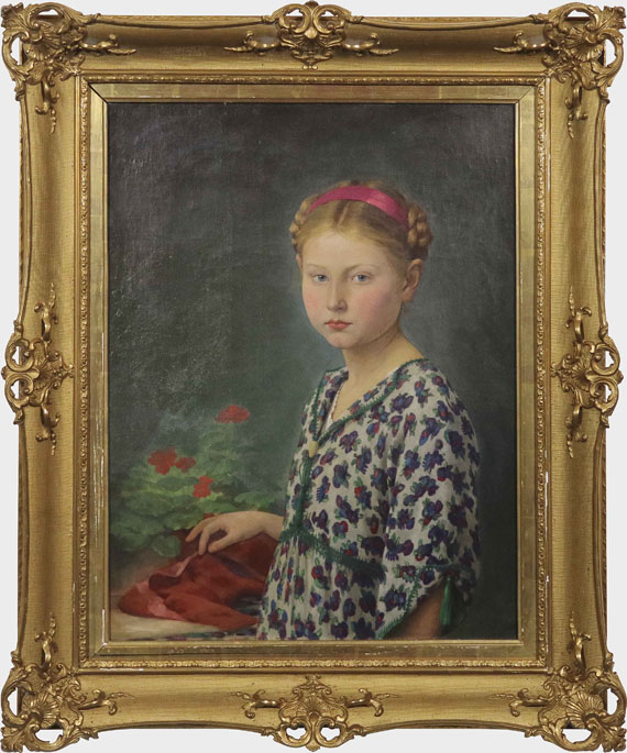 Karl Ludwig Hartig - Porträt eines Mädchens - Frame image