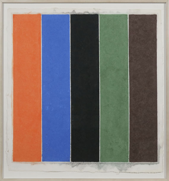 Ellsworth Kelly - Coloured Paper Image XXI (Orange Blue Black Green Brown) - Frame image