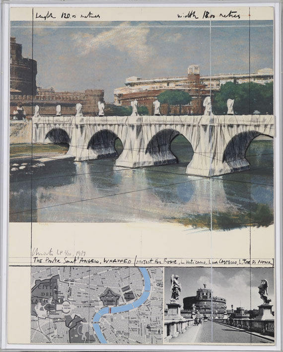  Christo - The Ponte Sant Angelo, wrapped/ Project for Rome - Frame image