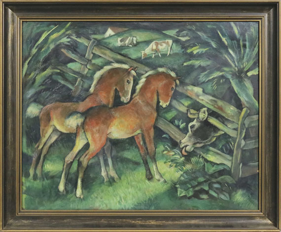 Harold Bengen - Zwei Fohlen und Kühe auf der Weide - Frame image