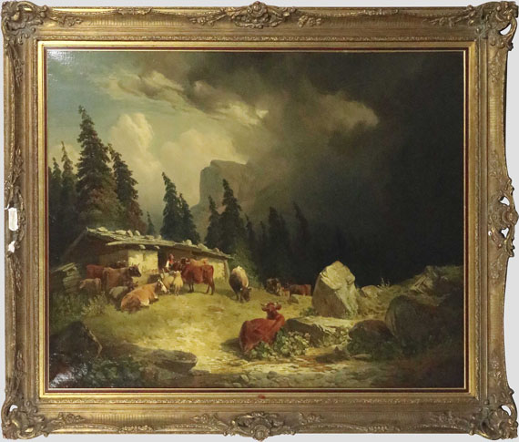 Friedrich Voltz - Gewitter im Gebirge - Frame image