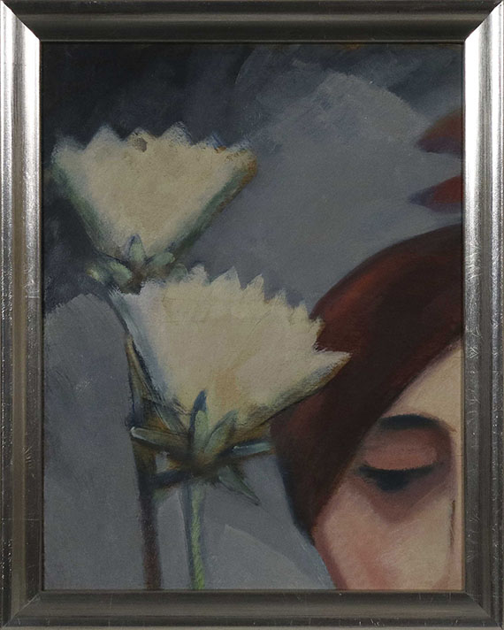 Dorothea Maetzel-Johannsen - Blüten und weiblicher Kopf (Fragment) - Frame image
