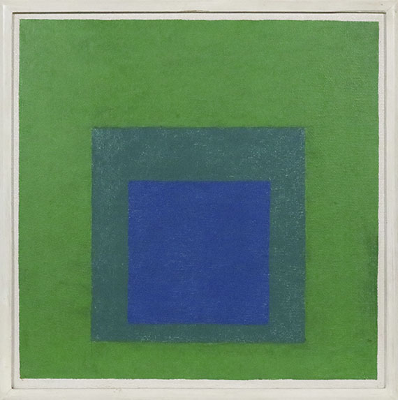 Josef Albers - Squares: Blue and Cobalt Green in Cadmium Green - Frame image