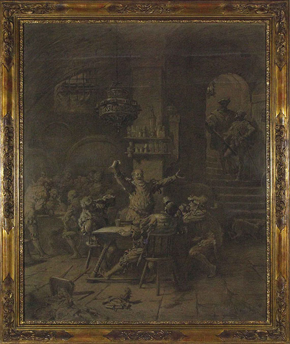Eduard von Grützner - Auerbachs Keller - Frame image