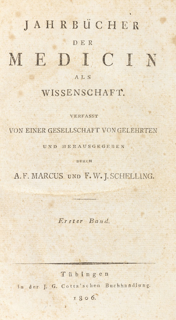 Friedrich Wilhelm Schelling - Jahrbücher der Medicin, 3 Bde.