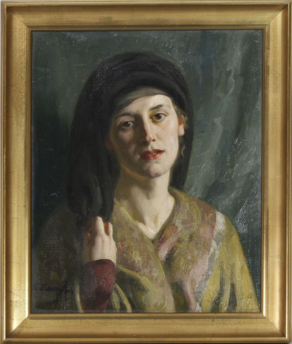 Arthur Kampf - Porträt einer Frau in orientalischem Gewand - Frame image