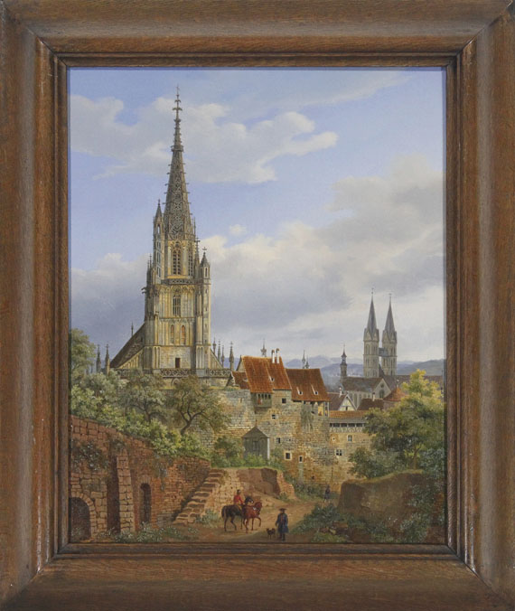 Heinrich Adam - Blick auf Esslingen am Neckar - Frame image