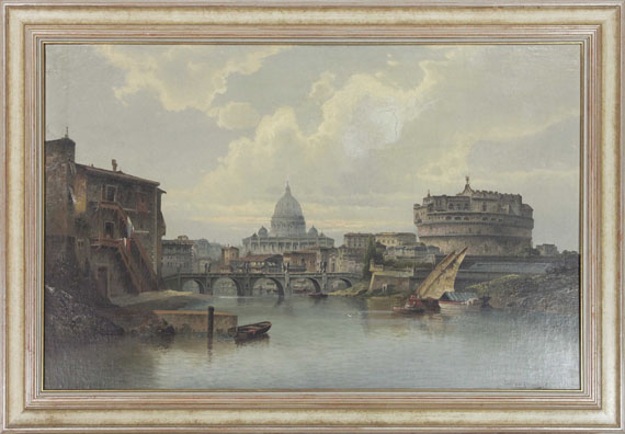 Karl Kaufmann - Ansicht von Rom mit St. Peter und Engelsburg - Frame image