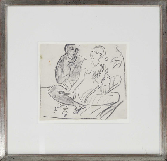 Ernst Ludwig Kirchner - Hockendes Paar (wohl nach Ajanta) - Frame image
