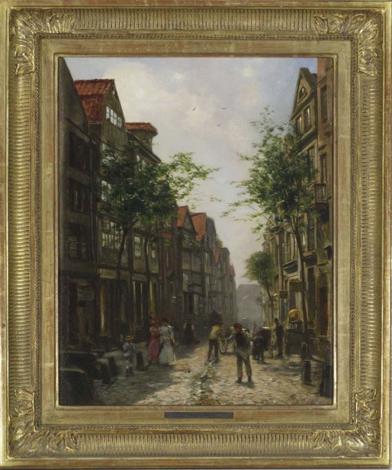 Hermann Rieck - Altstadtgasse (Hamburg?) - Frame image
