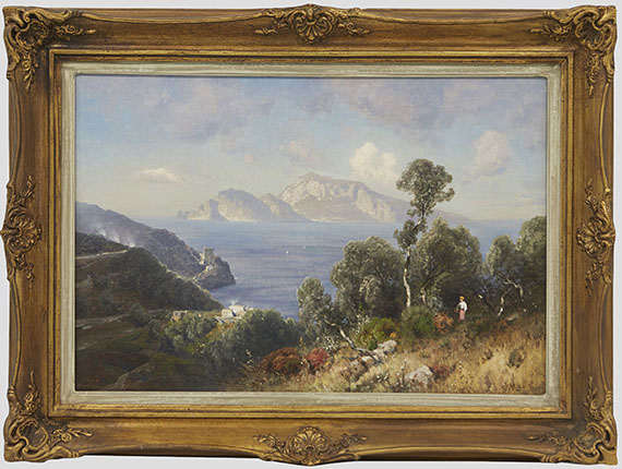 Ascan Lutteroth - Italienische Küstenlandschaft mit Blick auf Capri - Frame image